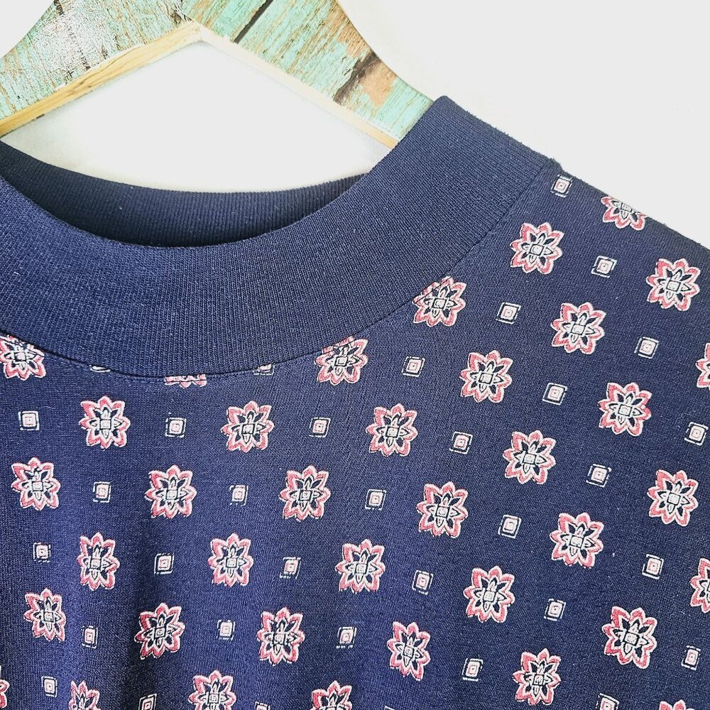 Vtg Original Venezia Sportswear Lane Bryant Floral Burst Short Waist Top, 18/20 - Picture 5 of 7